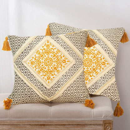 Cushions living room | cushion cover 45x45 cm | pillowcase | decorative cushions | cushion cover | cotton | hand block printed( pack of 2 )