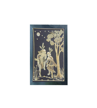 Handmade Sikki Art Painting | Man and Woman Dancing Wall Frame| Wall Decor Artwork | Home & Office Decor |