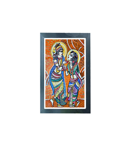 Handmade Art Painting | Radha Krishna Madhubani Painting  | Wall Decor Artwork | Home & Office Decor |