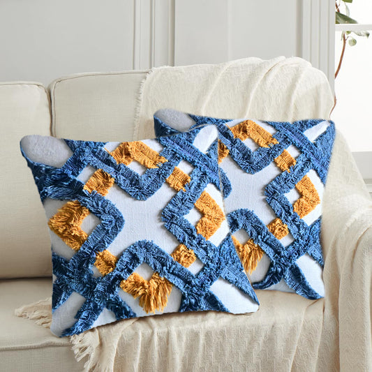 Cushions living room | cushion cover 45x45 cm | pillowcase | decorative cushions | cushion cover | cotton | woven ( pack of 2 )