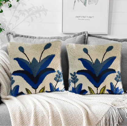 Cushions living room | cushion cover 45x45 cm | pillowcase | decorative cushions | cushion cover | cotton | full bookley embroidery ( pack of 2 )