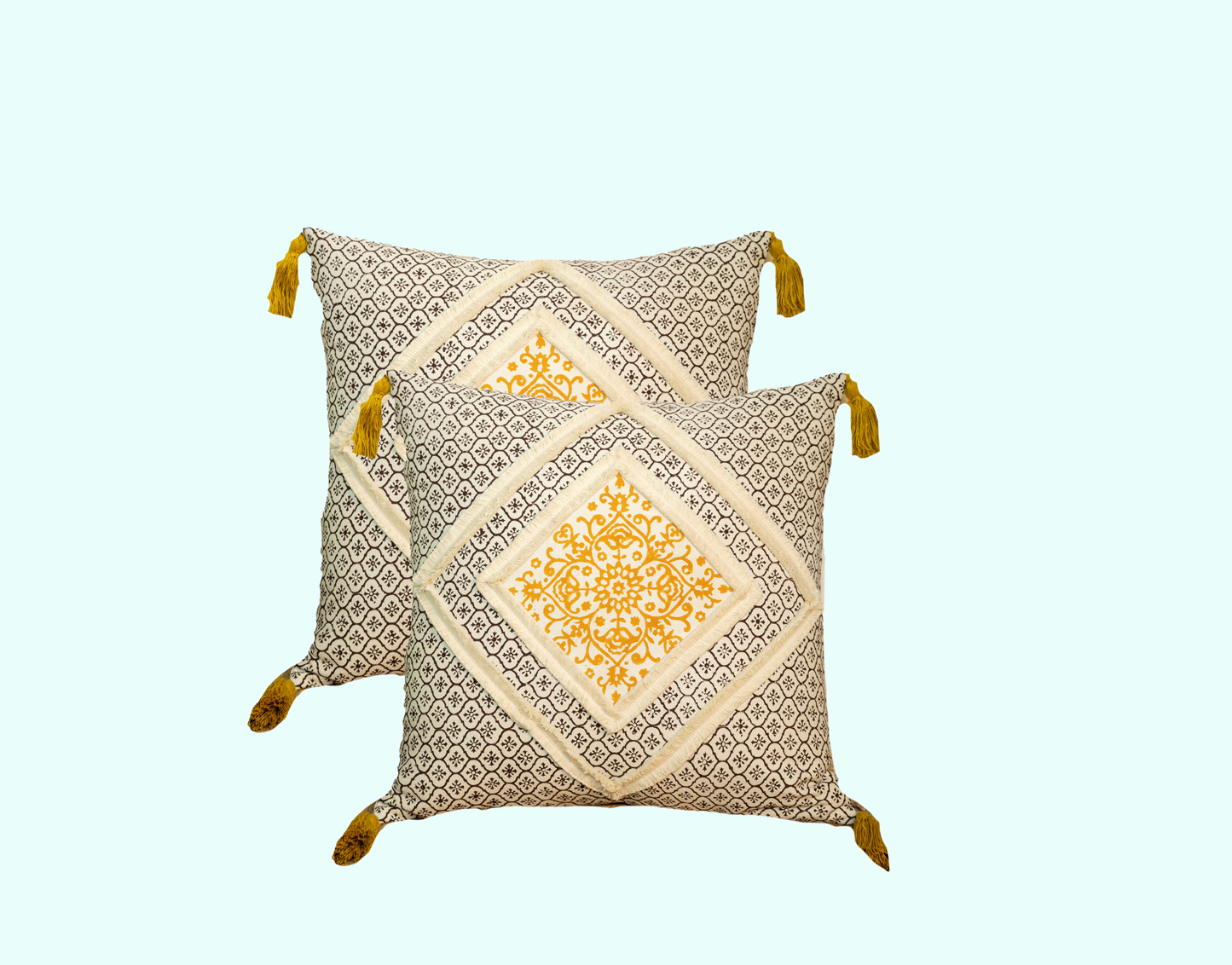 Cushions living room | cushion cover 45x45 cm | pillowcase | decorative cushions | cushion cover | cotton | hand block printed( pack of 2 )