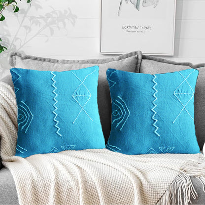 Cushions living room | cushion cover 45x45 cm | pillowcase | decorative cushions | cushion cover | cotton | hand stitched embroidery( Pack of 2 )