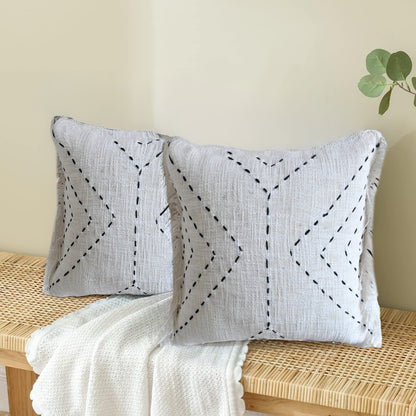 Cushions living room | cushion cover 45x45 cm | pillowcase | decorative cushions | cushion cover | cotton | hand stitched embroidery( pack of 2 )