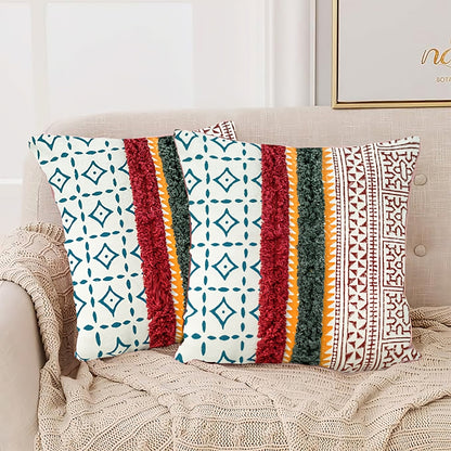 Cushions living room | cushion cover 45x45 cm | pillowcase | decorative cushions | cushion cover | cotton | hand block printed ( pack of 2 )