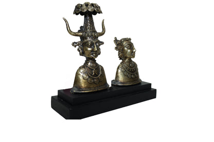 Handmade Tribal Couple | Tabletop Artifact | Metal showpiece | Decoration for home and office