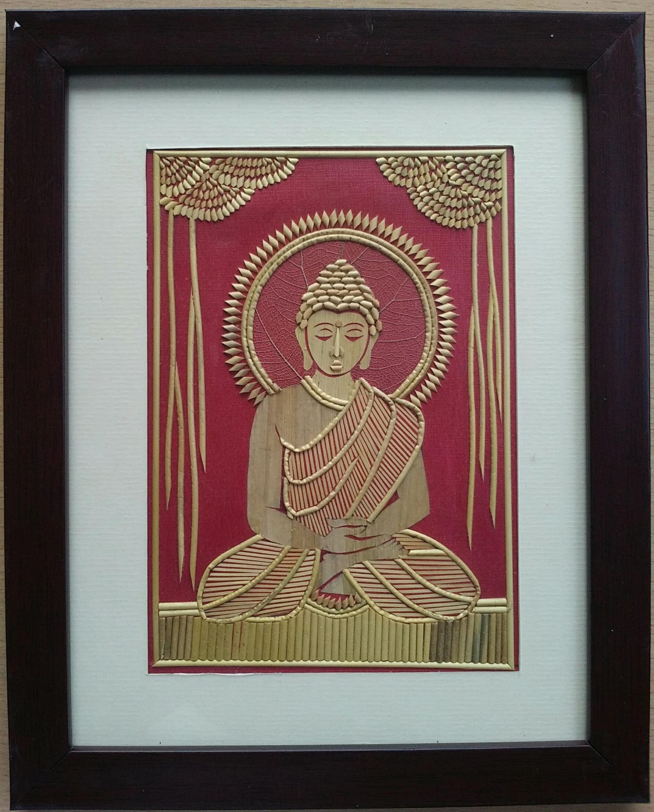 Handmade Sikki Art Painting | Buddha Wall Frame | Wall Decor Artwork | Home & Office Decor |