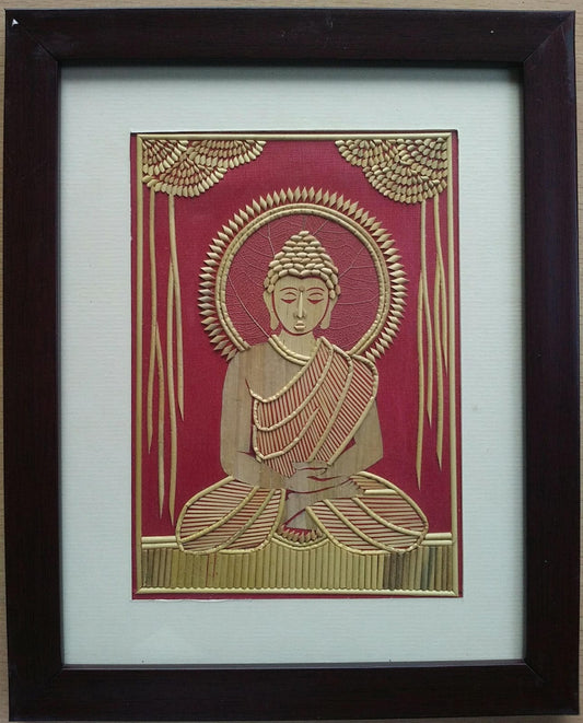 Handmade Sikki Art Painting | Buddha Wall Frame | Wall Decor Artwork | Home & Office Decor |