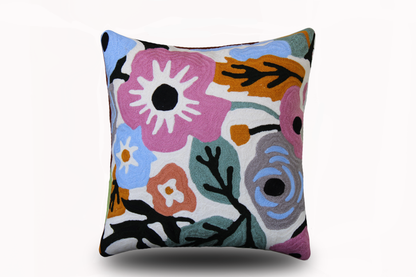 Cushions living room | cushion cover 45x45cm | pillowcase | decorative cushions | cushion cover | cotton | Full Hand Embroidery Chain