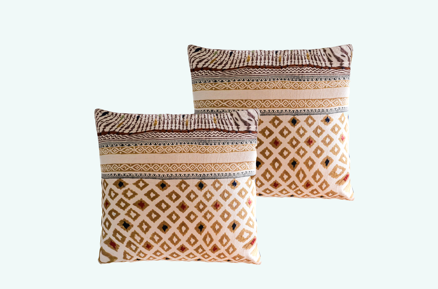 Cushions living room | cushion cover 45x45 cm | pillowcase | decorative cushions | cushion cover | cotton | hand block printed( pack of 2 )