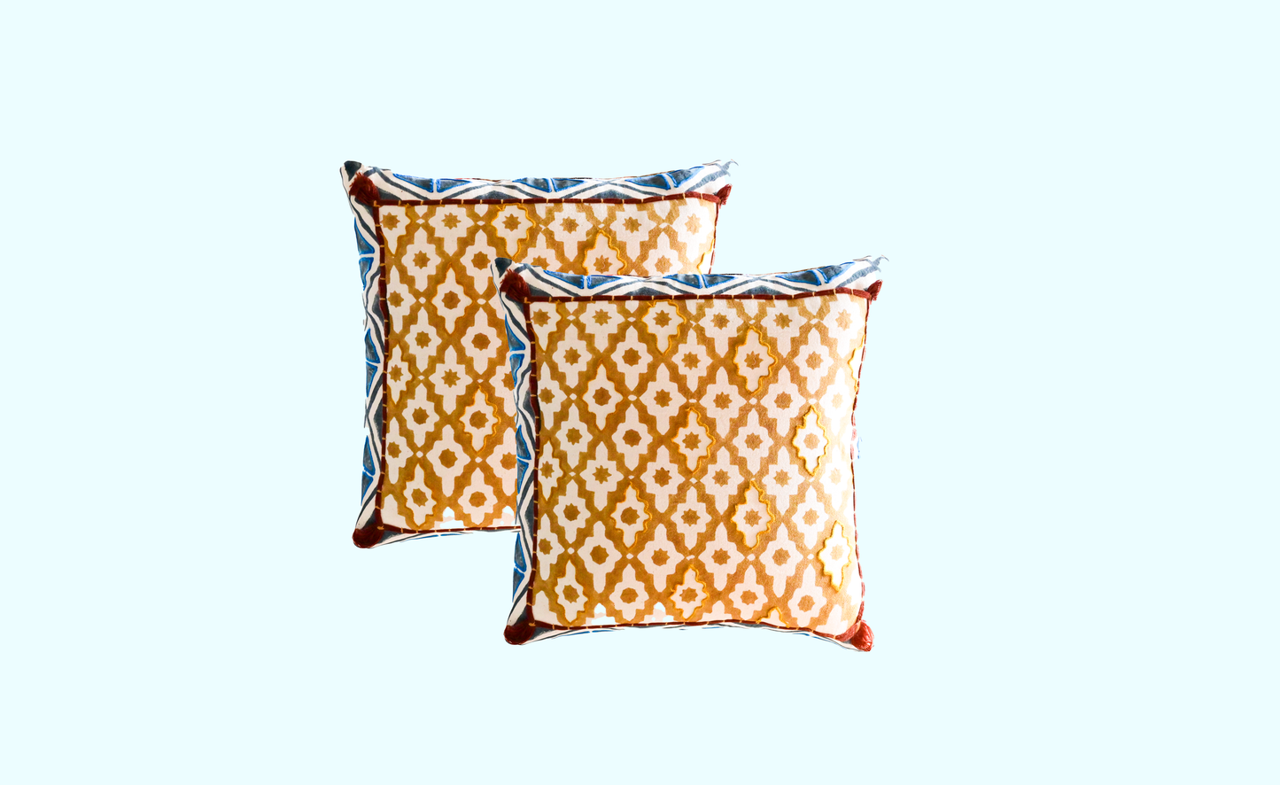 Cushions living room | cushion cover 45x45 cm | pillowcase | decorative cushions | cushion cover | cotton | hand block printed( pack of 2 )