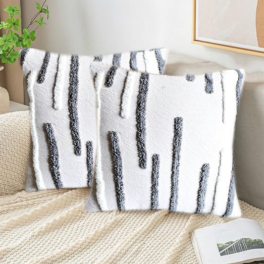 Cushions living room | cushion cover 45x45 cm | pillowcase | decorative cushions |cushion cover | cotton | full hand embroidery chain ( pack of 2 )