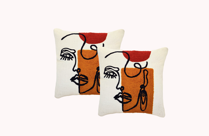 Cushions living room | cushion cover 45x45 cm | pillowcase | decorative cushions | cushion cover | 100% cotton | embroidery |( pack of 2 )