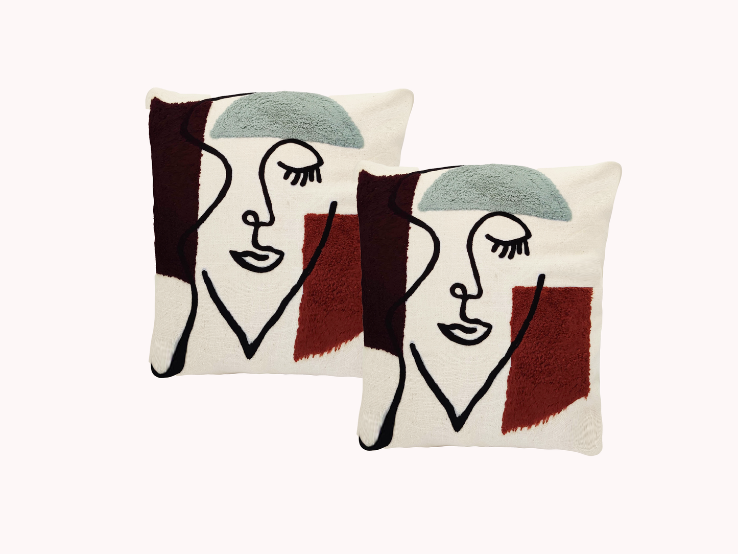 Cushions living room | cushion cover 45x45 cm | pillowcase | decorative cushions | cushion cover | cotton | embroidery ( pack of 2 )