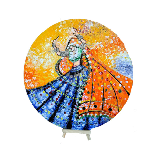 Handmade Art Painting | Rajasthani Dance Painting  | Wall Decor Artwork | Home & Office Decor |