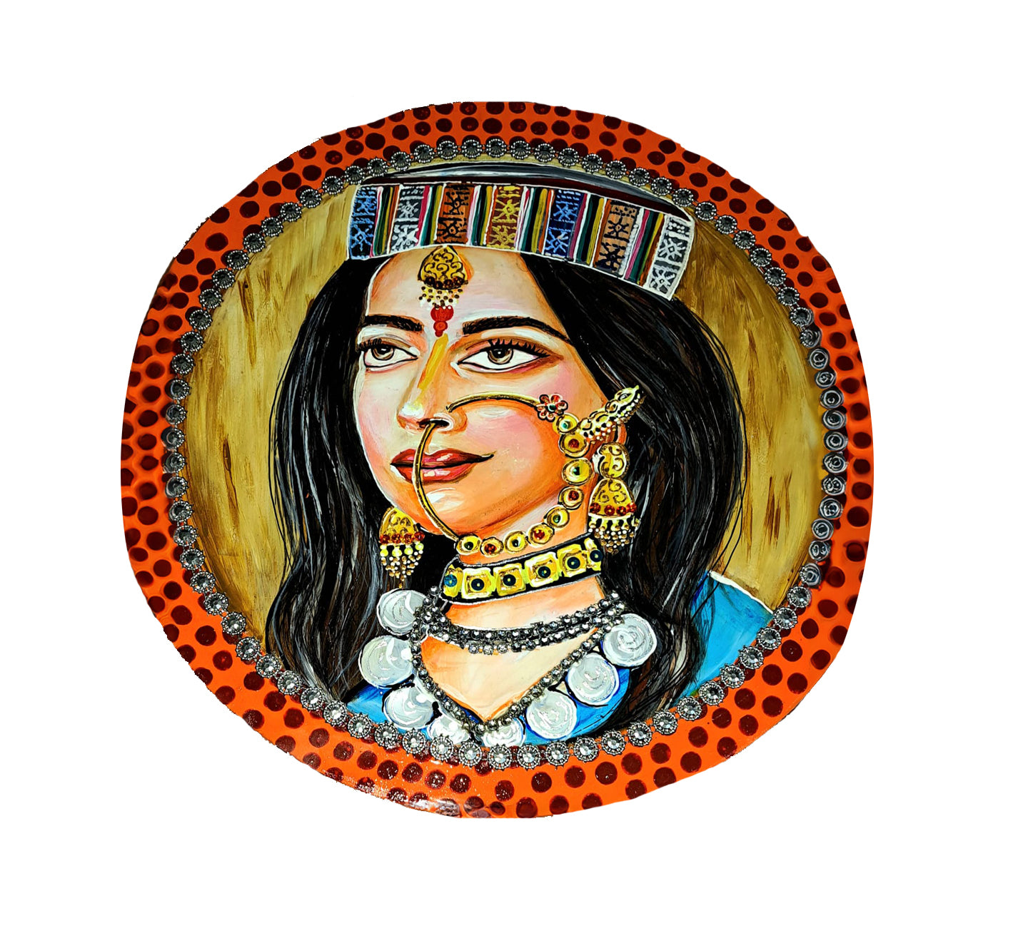 Handmade Art Painting | Pahadi Women 3D MDF Painting  | Wall Decor Artwork | Home & Office Decor |