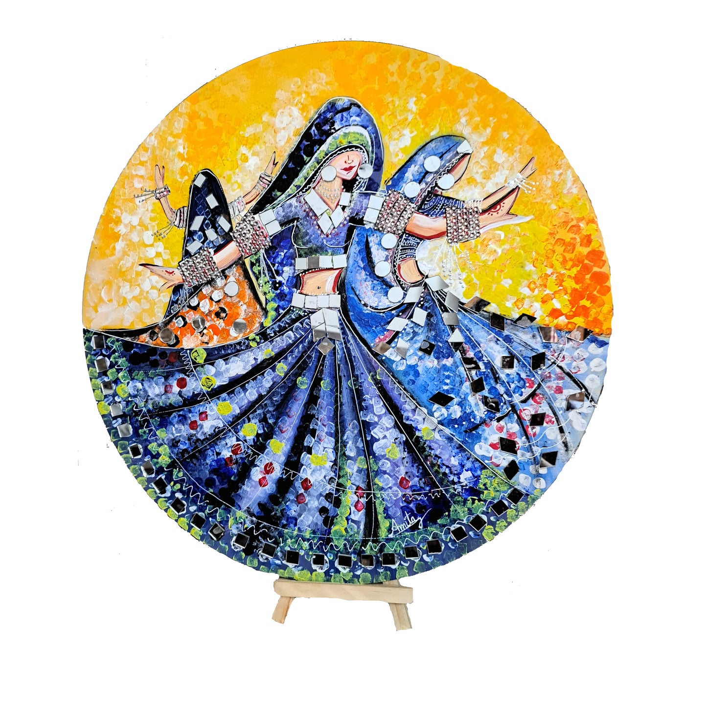 Handmade Art Painting | Rajasthani Dance Painting  | Wall Decor Artwork | Home & Office Decor |