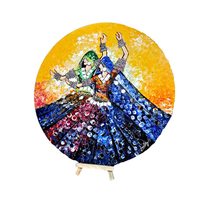 Handmade Art Painting | Rajasthani Dance Painting  | Wall Decor Artwork | Home & Office Decor |