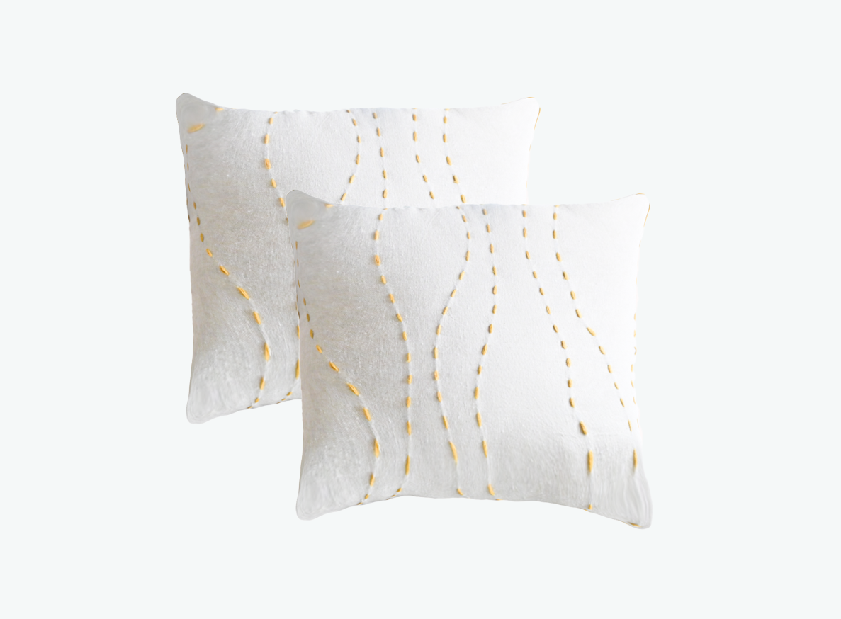 Cushions living room | cushion cover 45x45 cm | pillowcase | decorative cushions | cushion cover | cotton | hand stitched embroidery ( pack of 2 )