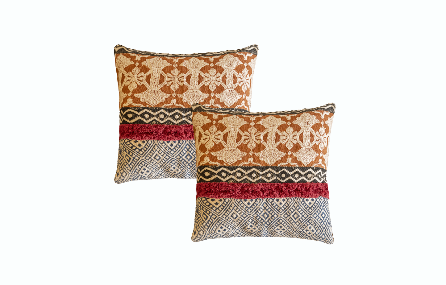 Cushions living room | cushion cover 45x45 cm | pillowcase | decorative cushions | cushion cover | cotton | hand block printed( pack of 2 )