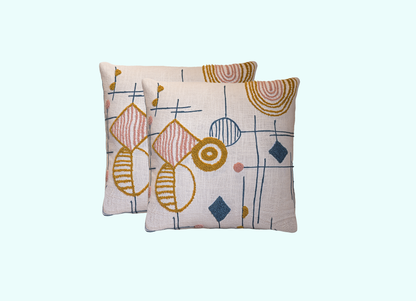 Cushions living room | cushion cover 45x45 cm | pillowcase | decorative cushions | cushion cover | cotton | hand block printed ( pack of 2 )