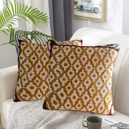 Cushions living room | cushion cover 45x45 cm | pillowcase | decorative cushions | cushion cover | cotton | hand block printed( pack of 2 )