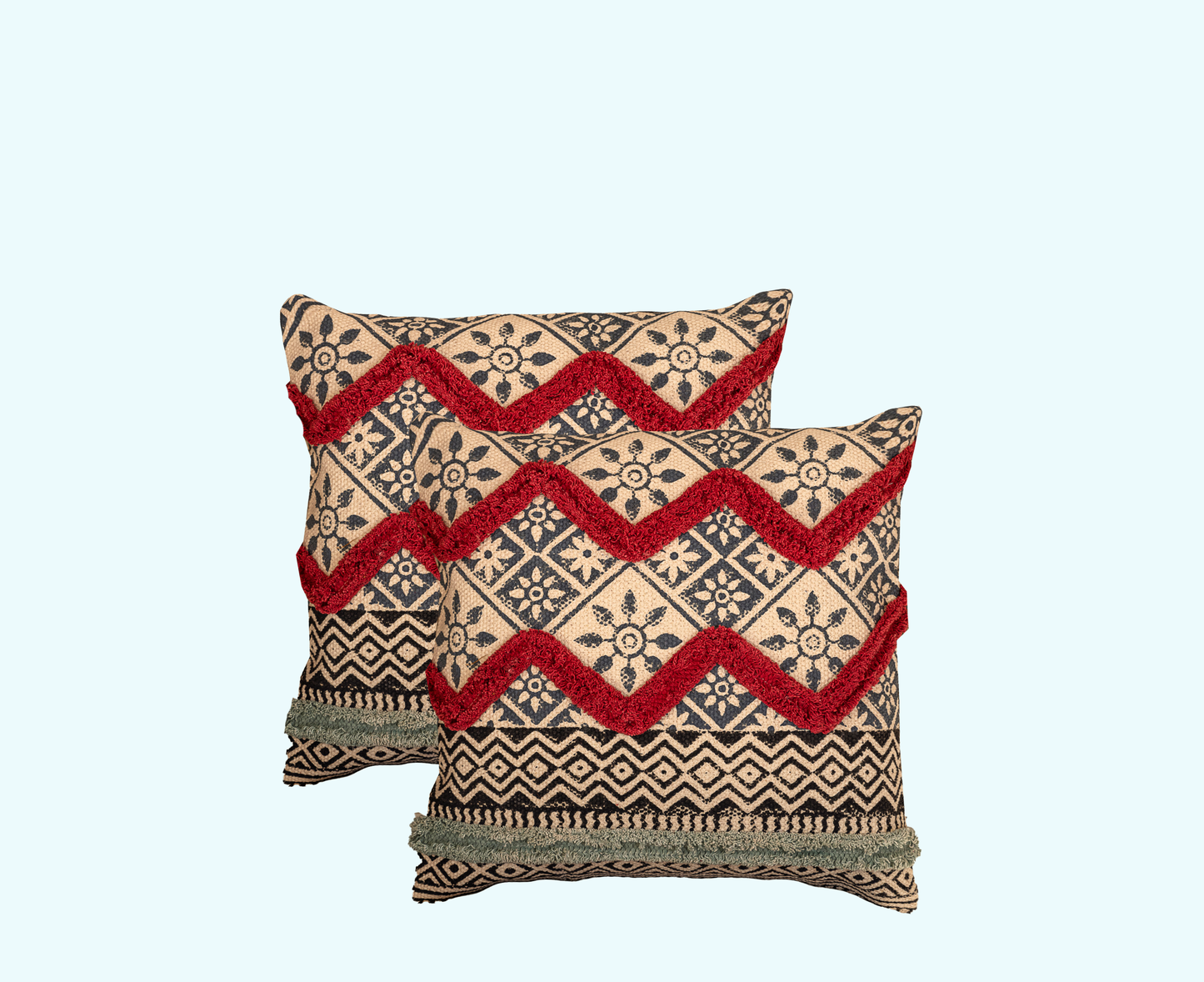 Cushions living room | cushion cover 45x45 cm | pillowcase | decorative cushions |cushion cover | cotton | hand block printed ( pack of 2 )