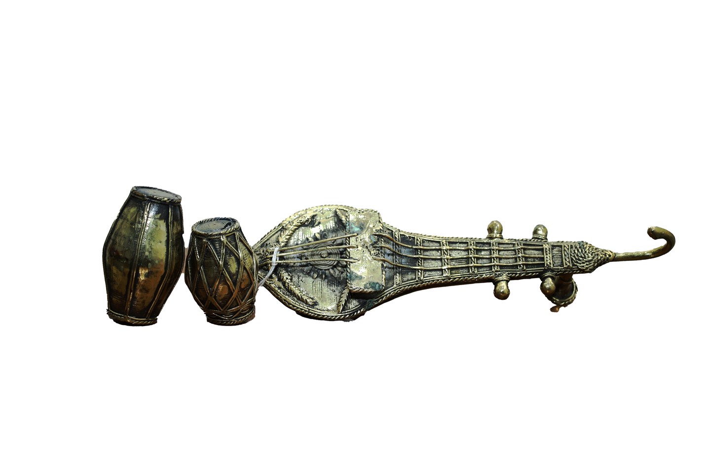 Handmade musical instrument figurine | Table Artifact | Metal showpiece | Home and office decor