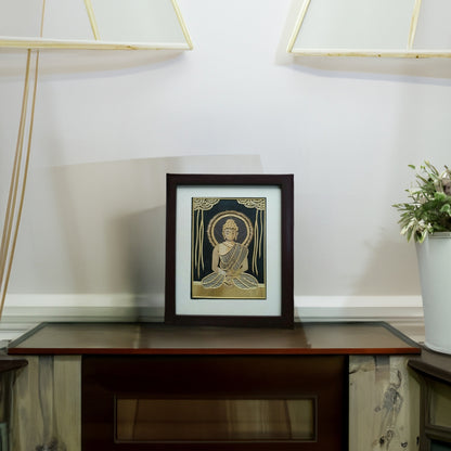 Handmade Sikki Art Painting | Buddha Wall Frame | Wall Decor Artwork | Home & Office Decor |