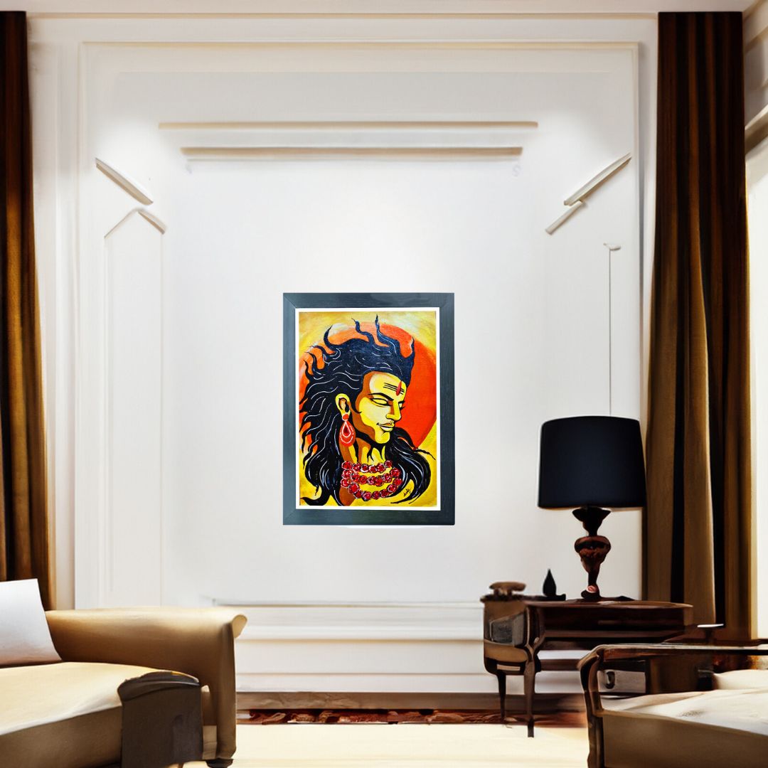 Handmade Art Painting | Lord Shiv Painting  | Wall Decor Artwork | Home & Office Decor |