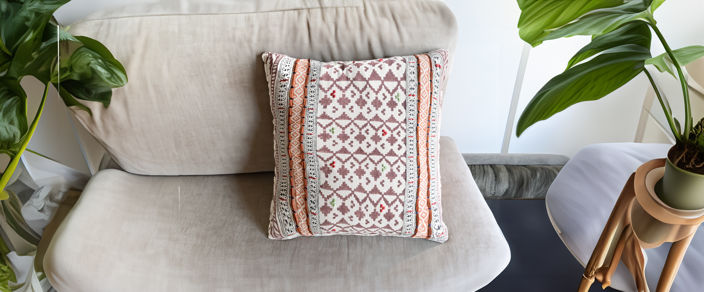 Cushions living room | cushion cover 45x45 cm | pillowcase | decorative cushions | cushion cover | cotton | hand block printed ( pack of 2 )