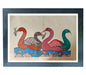 Handmade Gond Art Painting | Graceful Tranquility: Swans on a Serene River" | Wall Decor Artwork | Home & Office Decor |