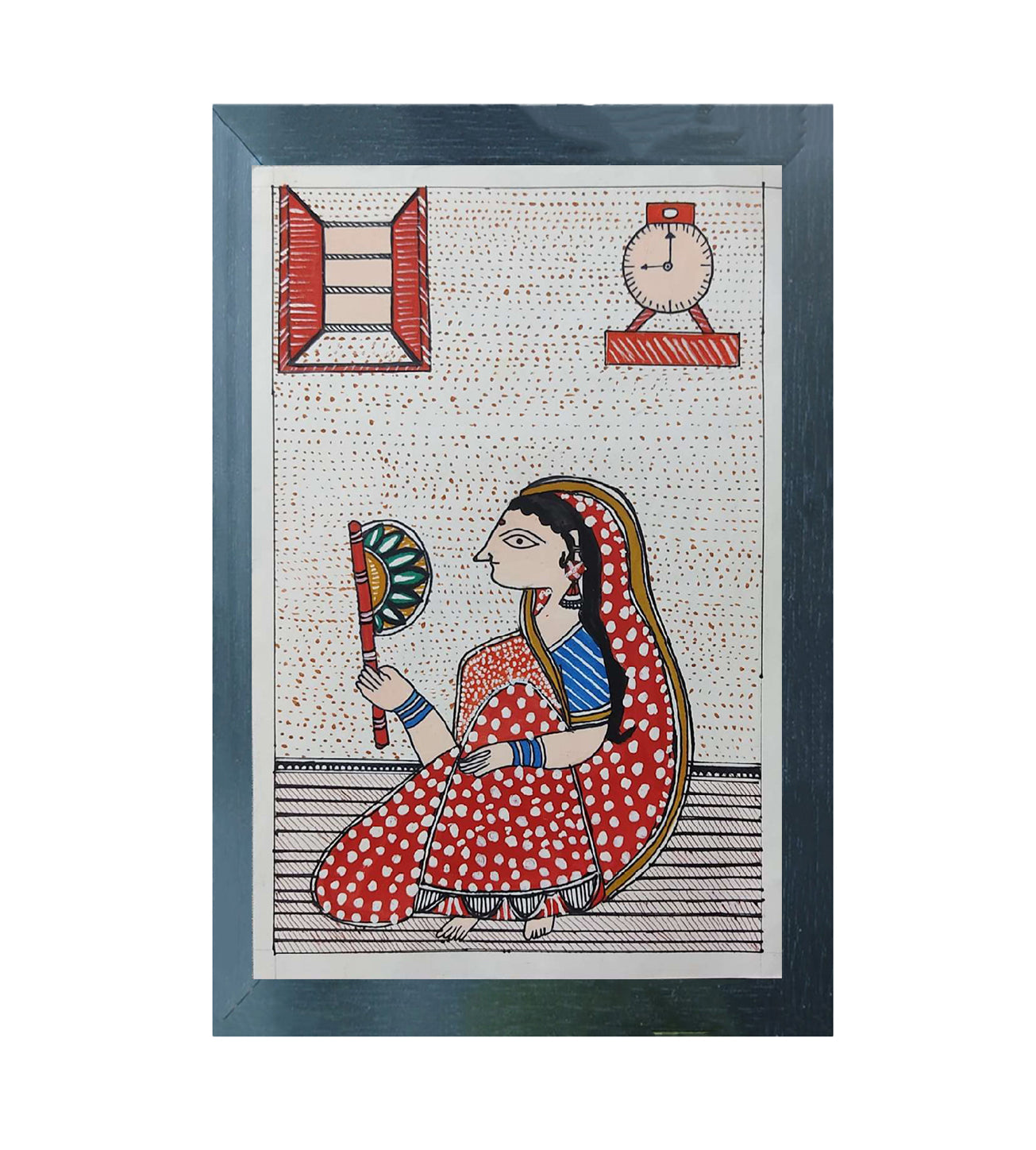 Handmade Madhubani Art Painting | Daily Life of a Tribal Woman | Wall Art Artwork | Home & Office Decor |