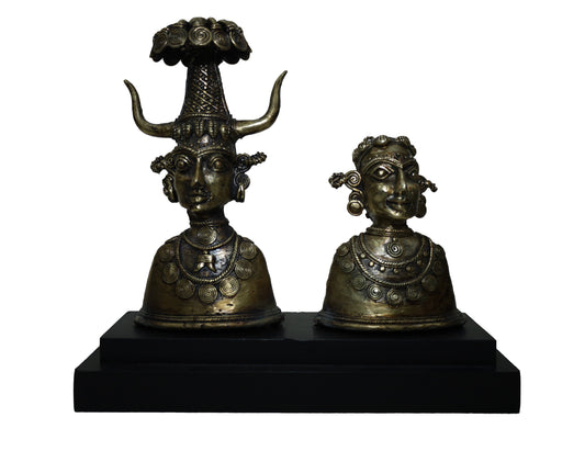 Handmade Tribal Couple | Tabletop Artifact | Metal showpiece | Decoration for home and office