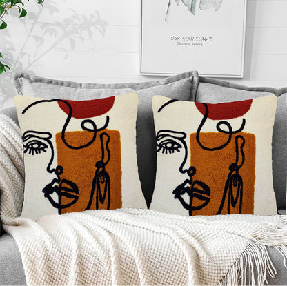 Cushions living room | cushion cover 45x45 cm | pillowcase | decorative cushions | cushion cover | 100% cotton | embroidery |( pack of 2 )