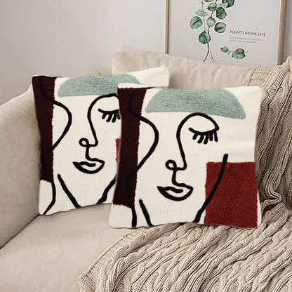 Cushions living room | cushion cover 45x45 cm | pillowcase | decorative cushions | cushion cover | cotton | embroidery ( pack of 2 )