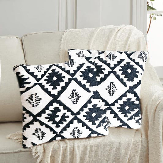 Cushions living room | cushion cover 45x45 cm | pillowcase | decorative cushions | cushion cover | cotton | embroidery ( pack of 2 )